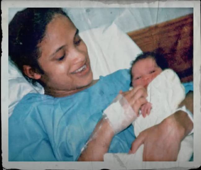 Celeste with Miche hours after she was born. Credit: Paramount+