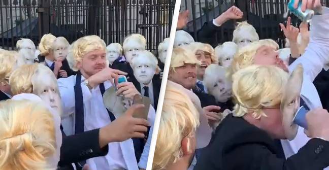 100 'Boris Johnsons' Got Together To Party Outside Downing Street