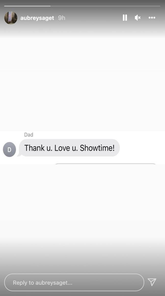 Aubrey Saget shares dad's last text (Aubrey Saget/Instagram)