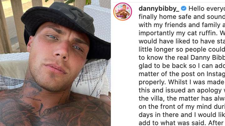 Love Island's Danny Bibby Breaks His Silence On Racism Scandal After Leaving The Villa