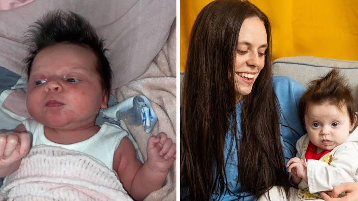 Mum constantly stopped by strangers who 'can't believe how much hair her baby has'