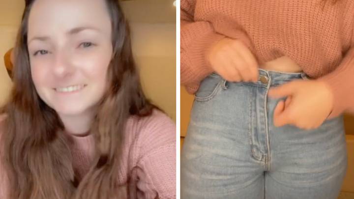 Woman shows how she transforms size 8 jeans into a size 12 in just ten minutes