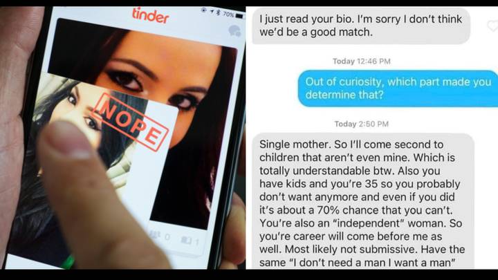 Man gives lengthy reason why his Tinder date isn't a good match