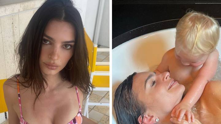 Emily Ratajkowski divides opinion after posting bath photos with one-year-old son