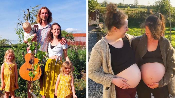 Couple start their own commune where they eat homegrown food and help raise each other's kids