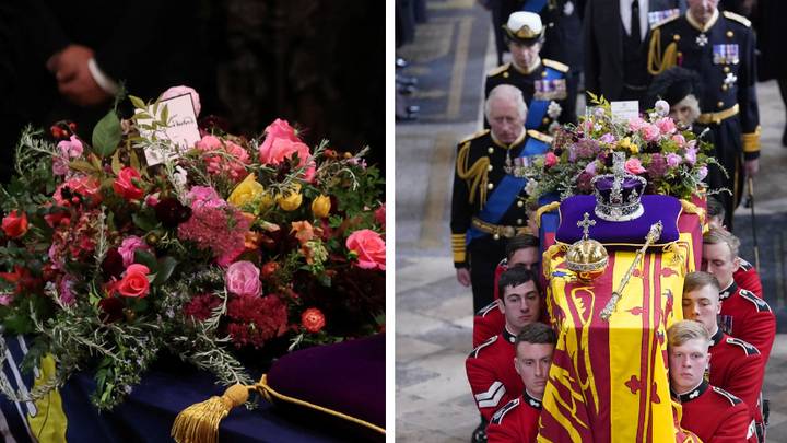 King Charles leaves emotional note on top of the Queen's coffin