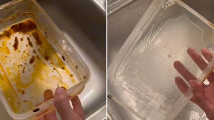 Woman shares easy hack for cleaning stained Tupperware