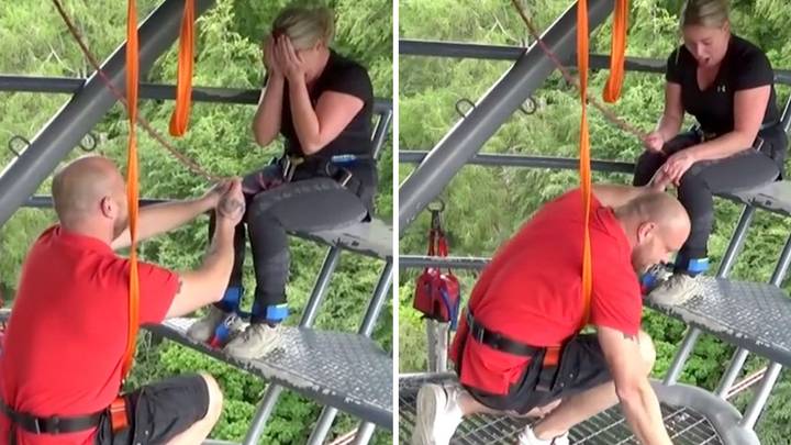 ‘Mr Butterfingers’ drops ring 130ft at bungee jumping proposal