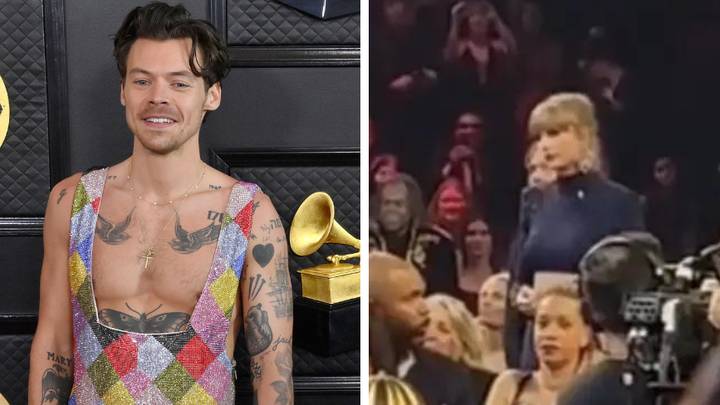 Grammys viewers spot Taylor Swift's awkward reaction as Harry Styles is heckled by fans