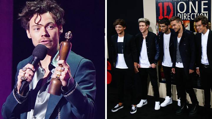Harry Styles thanks One Direction bandmates in his Brit Awards acceptance speech