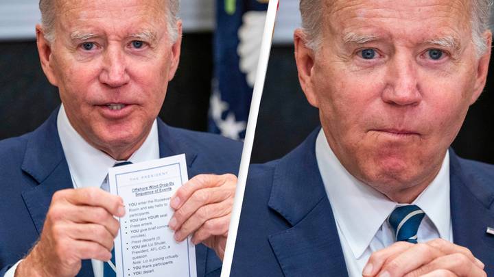 Joe Biden Accidentally Shows Off Very Specific Instructions That Tell Him What To Do