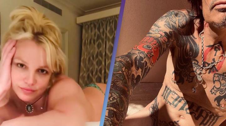 People are comparing the difference in reaction to Britney Spears and Tommy Lee's NSFW posts