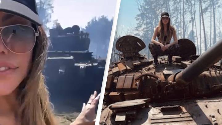 Model Faces Death Threats After Taking Selfies On Putin's Destroyed Tanks In Ukraine