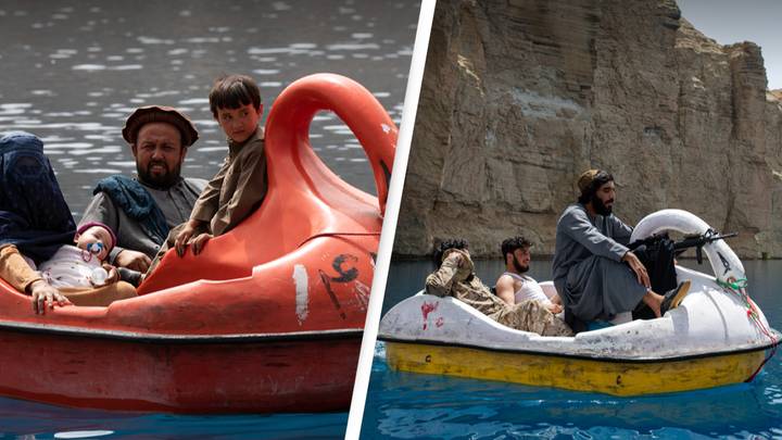 Taliban spend day on pedalos as they celebrate year of ruling Afghanistan