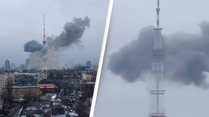 Ukraine: Footage Shows Kyiv TV Tower Being Destroyed As Ukrainian TV Channels Stop Broadcasting