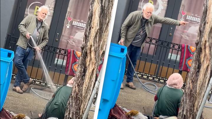Man seen hosing homeless woman down in street could face prison sentence