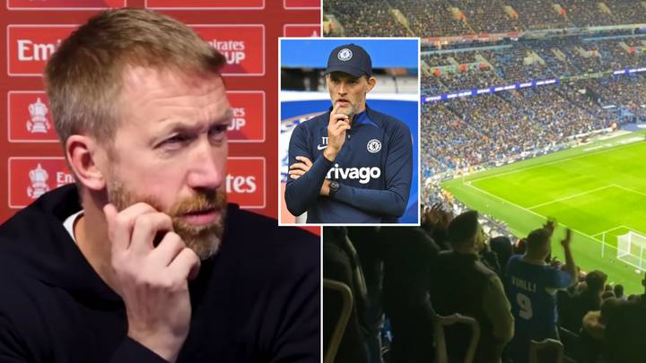 Graham Potter responds to Thomas Tuchel chants during Chelsea's FA Cup defeat to Man City
