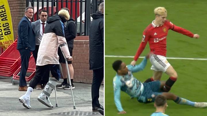 Man Utd star spotted on crutches after Southampton draw