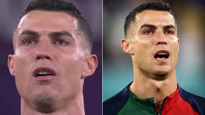 Cristiano Ronaldo was on the verge of tears while singing the Portuguese national anthem