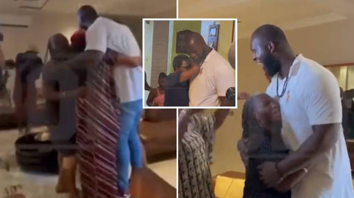 Heartwarming moment as WWE superstar Omos visits family in Nigeria for the first time in 14 years
