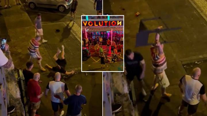 Shocking video shows England and Wales fans fighting each other in the streets of Tenerife