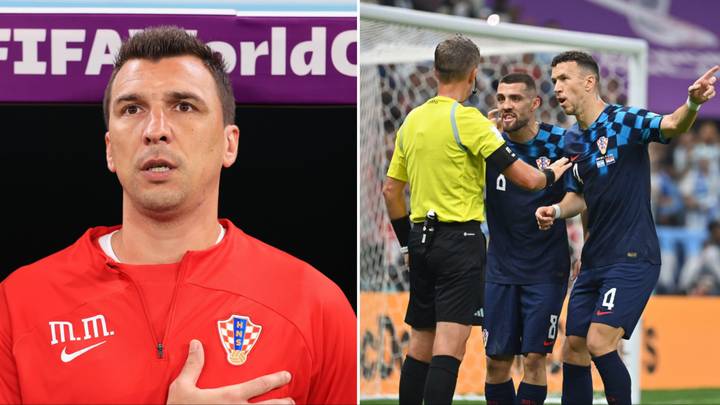 Mario Mandzukic was sent off during Croatia’s World Cup semi-final clash against Argentina