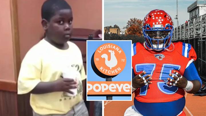 'Popeyes meme kid' who is now a college football star signs sponsorship deal with fast food giant