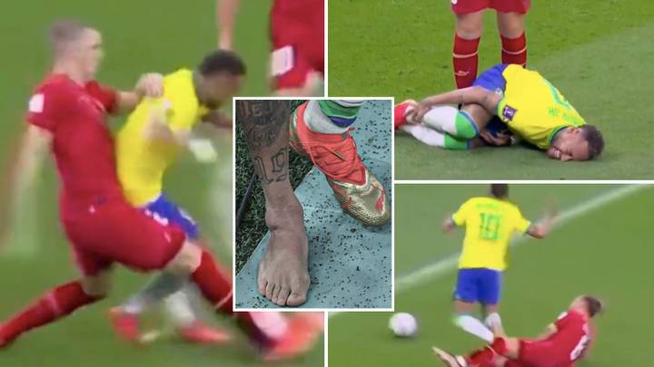Video shows Neymar being absolutely brutalised by Serbia, it's no surprise he got injured