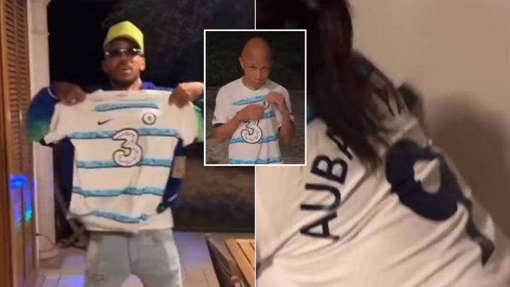Video of Pierre-Emerick Aubameyang's family wearing Chelsea kits goes viral, Arsenal fans react