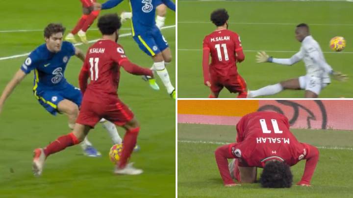 Mohamed Salah Drops His Shoulder, Ruins Marcos Alonso And Dinks It Over Edouard Mendy, It's Sheer Class