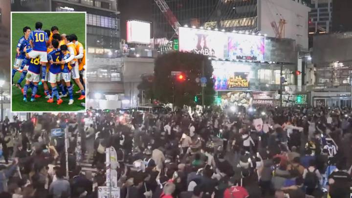 Japanese fans at Shibuya crossing in Tokyo were loving the win over Germany