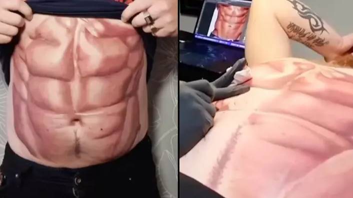 Man gets six-pack tattoo to make sure he's always looking ripped