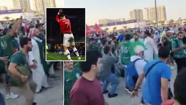 Saudi Arabia fans mocked Argentina supporters with Cristiano Ronaldo's 'SIUU' celebration outside stadium
