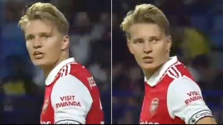 "F*****g two times!" - Reporter spots heated moment between Martin Odegaard and AC Milan manager in friendly