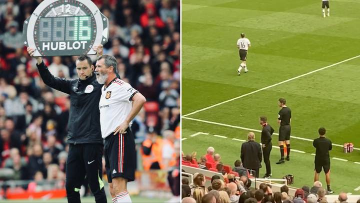 Roy Keane booed by Liverpool fans as he comes on during ‘Legend of the North’ clash