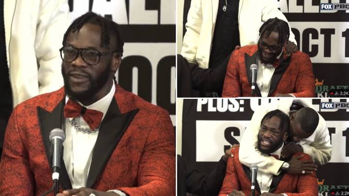 Deontay Wilder breaks down in tears during press conference after win against Robert Helenius
