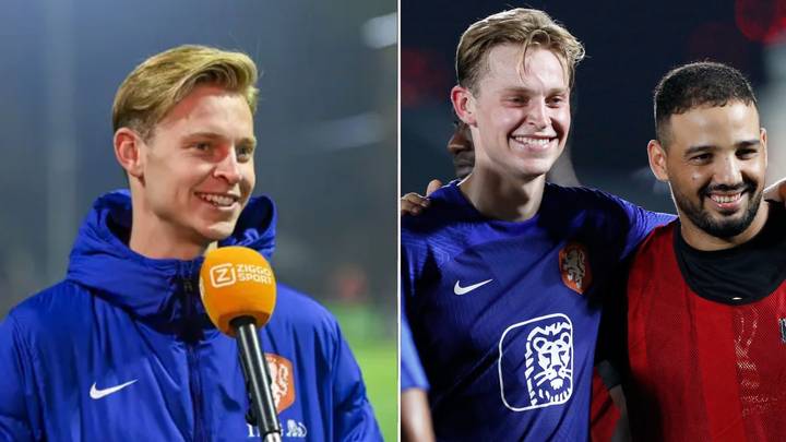 Frenkie de Jong was asked if he would join Liverpool by migrant worker in World Cup training session