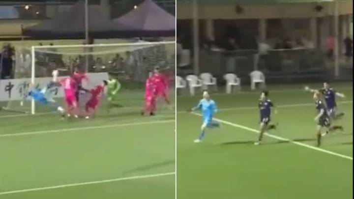 Incredible moment goalkeeper scores 96th minute bicycle kick equaliser
