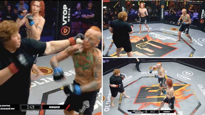 75-Year-Old Pensioner And 18-Year-Old Grandson Take On Female Fighter In Handicap MMA Bout