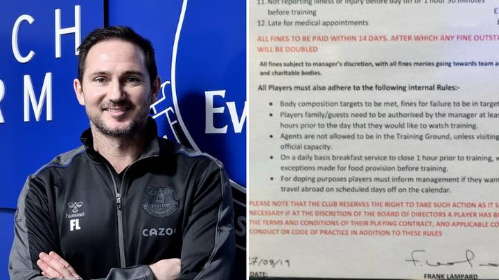 Everton Manager Frank Lampard's List Of Fines Revealed After He Returns To Management
