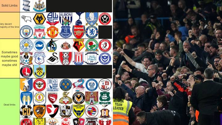 Fan Controversially Ranks The Limbs Of English Clubs, Just Three Teams Make 'Elite' Tier