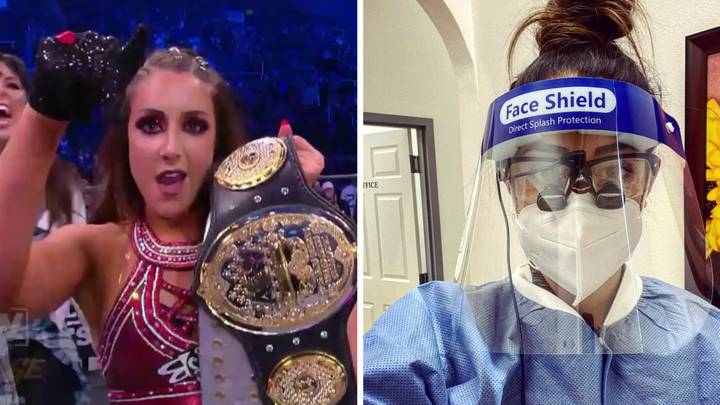Professional wrestler Britt Baker is also a dentist and owns her own practice