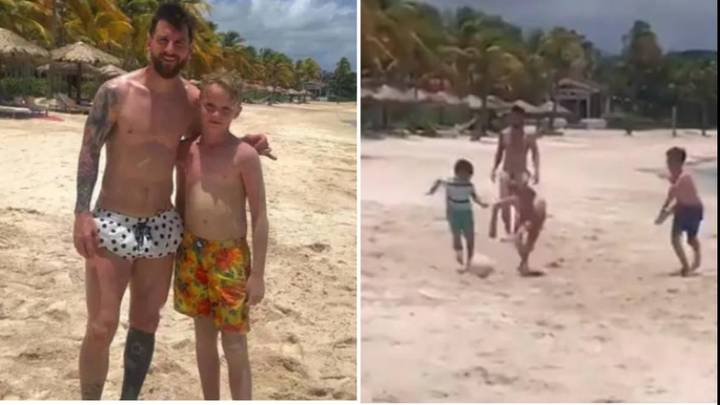 An 11-Year Old Lad From London Played Football With Lionel Messi On Holiday, His Life Is Complete