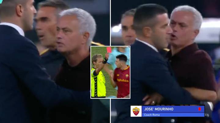 Jose Mourinho sent off during Roma’s clash with Atalanta for running onto the pitch