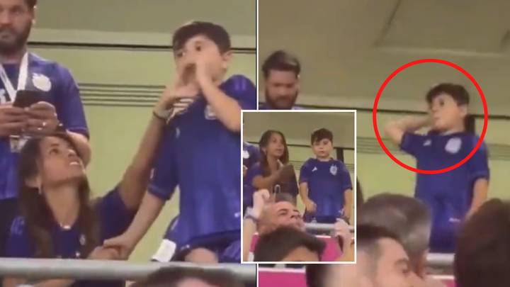 Mateo Messi took his gum and chucked it into the crowd, Messi's wife looked p****d