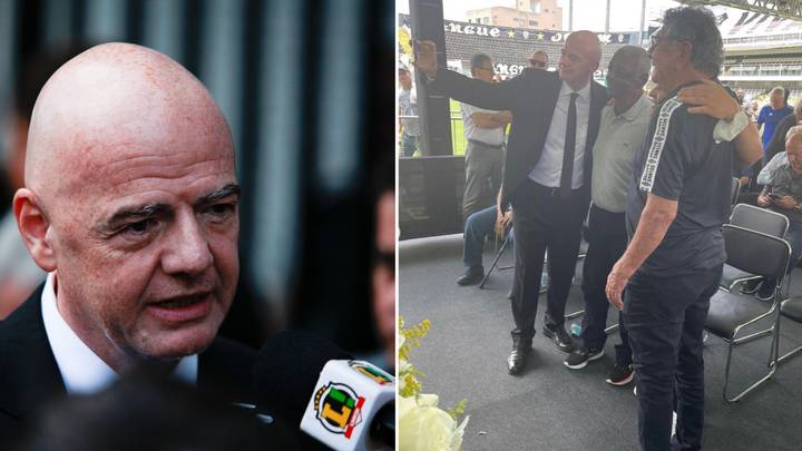 Gianni Infantino says he's 'dismayed' at criticism for posing for a selfie near Pele's open casket