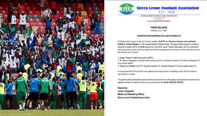 Sierra Leone FA Launches Investigation After 95-0 And 91-1 Wins
