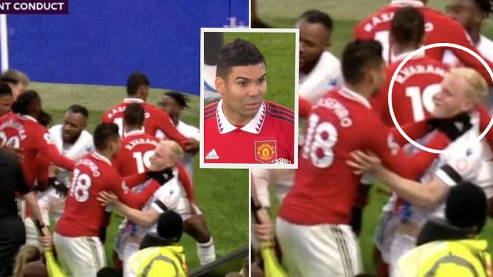 Casemiro sent off for putting his hands around Will Hughes' neck in moment of madness