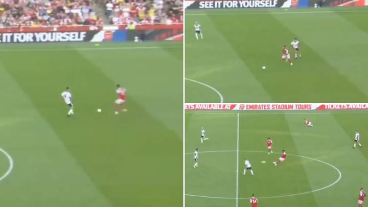 William Saliba schooled Alexsandar Mitrovic before pinging a sublime 40-yard ball out wide