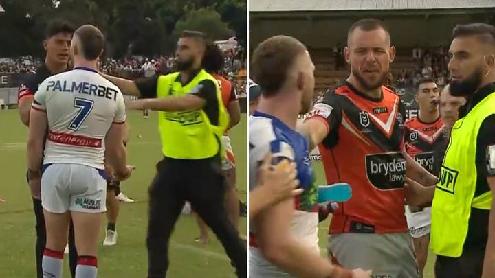 Security forced to intervene after angry Wests Tigers players confront Jackson Hastings